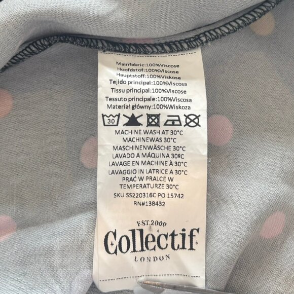 Collectif Black Multicolor Polka Dot A-Line Midi Skirt - Size 6 - Picture 5 of 5